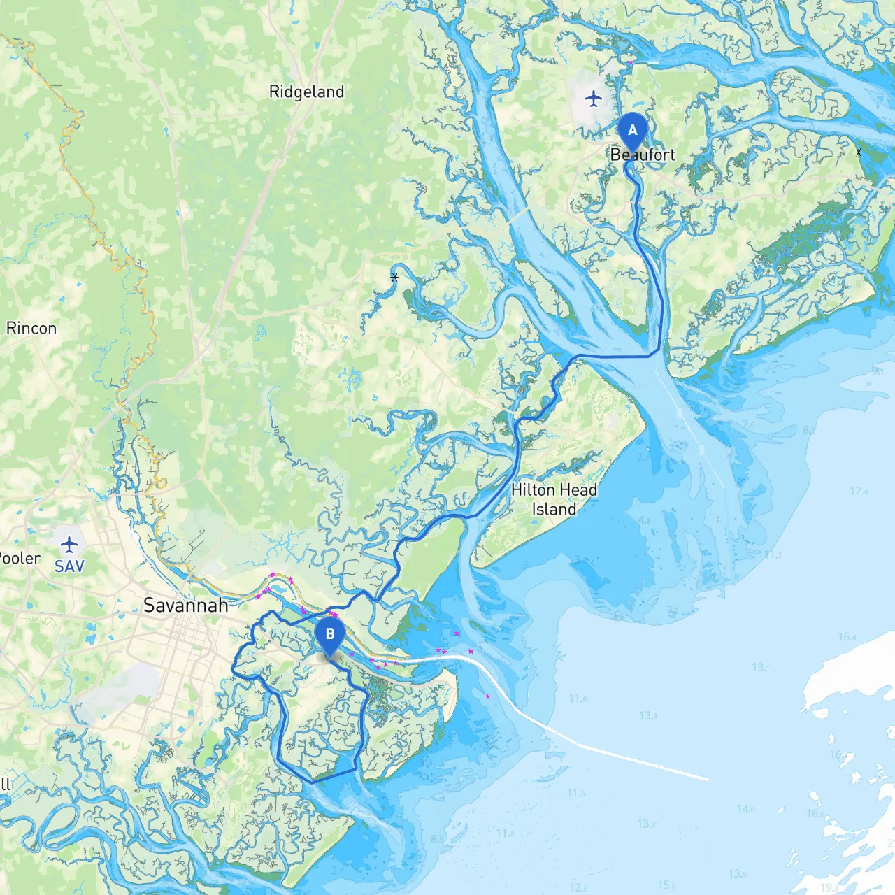 Beaufort to Savannah