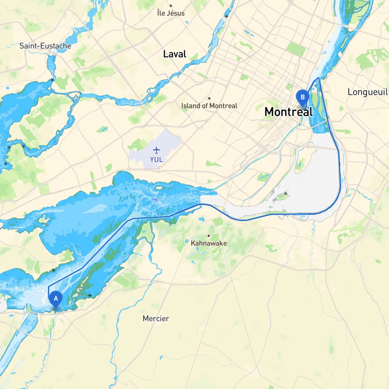 Beauharnois to Montreal