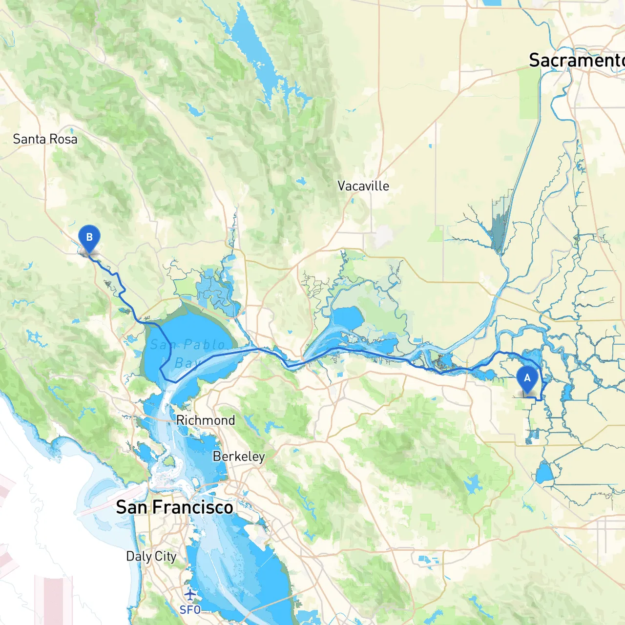Brentwood to Petaluma