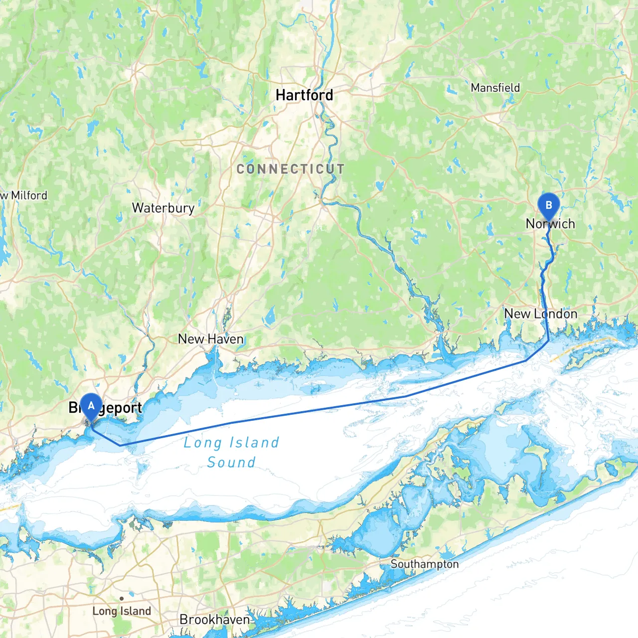 Bridgeport to Norwich