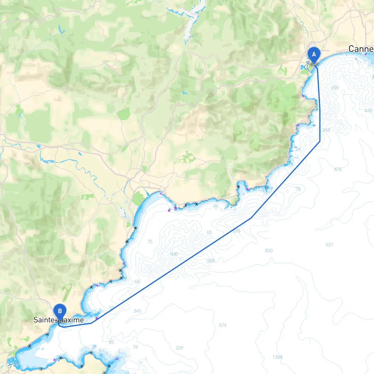 Cannes to Sainte Maxime