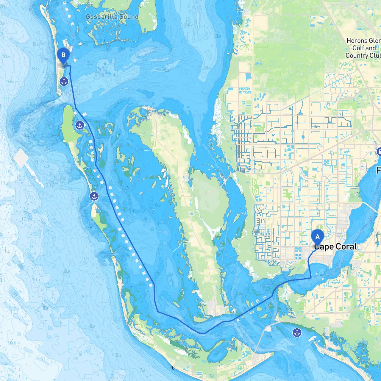 Cape Coral to Boca Grande