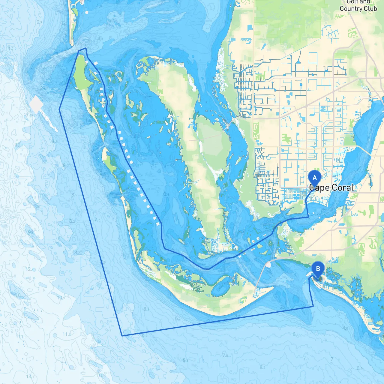 Cape Coral to Fort Myers Beach