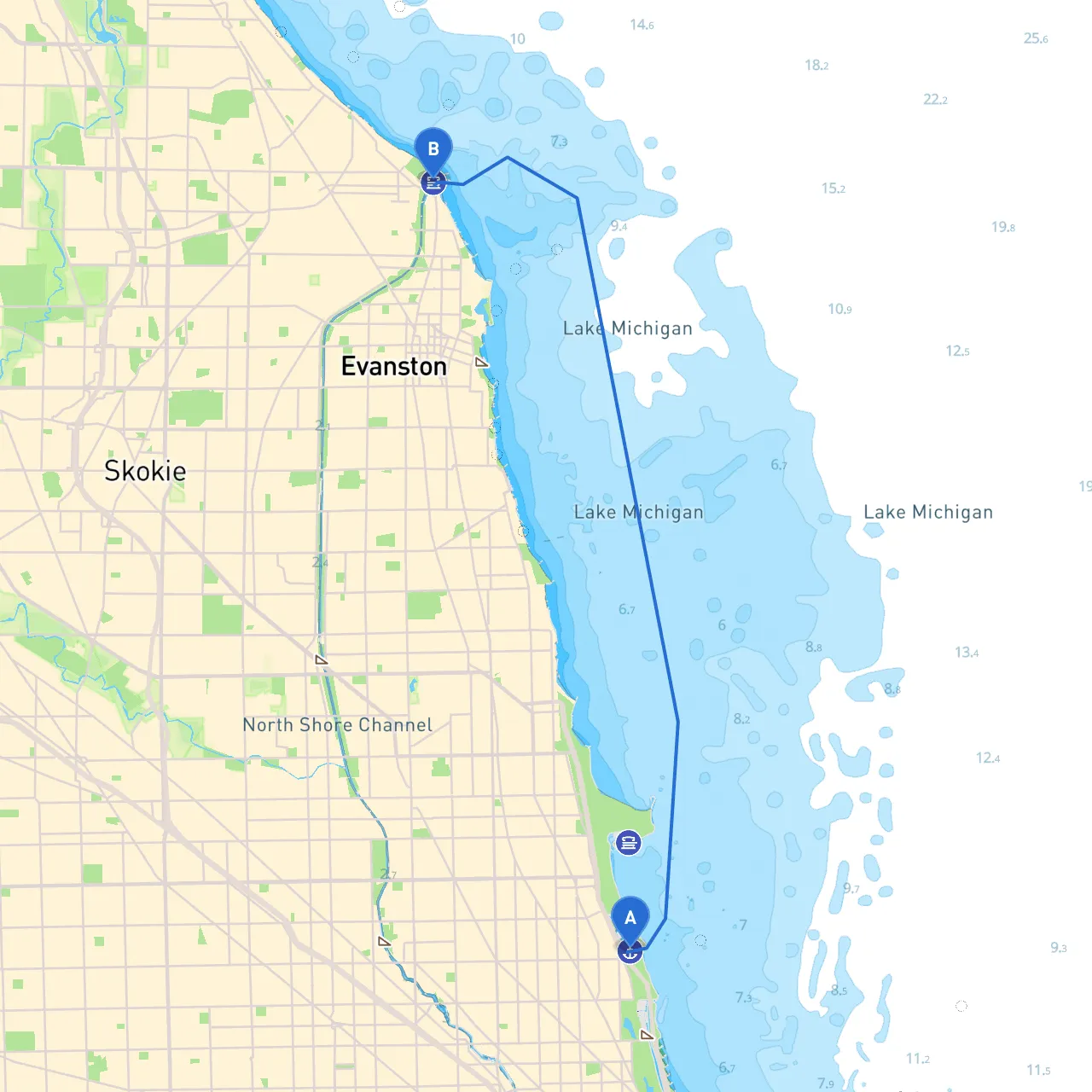 Chicago to Wilmette
