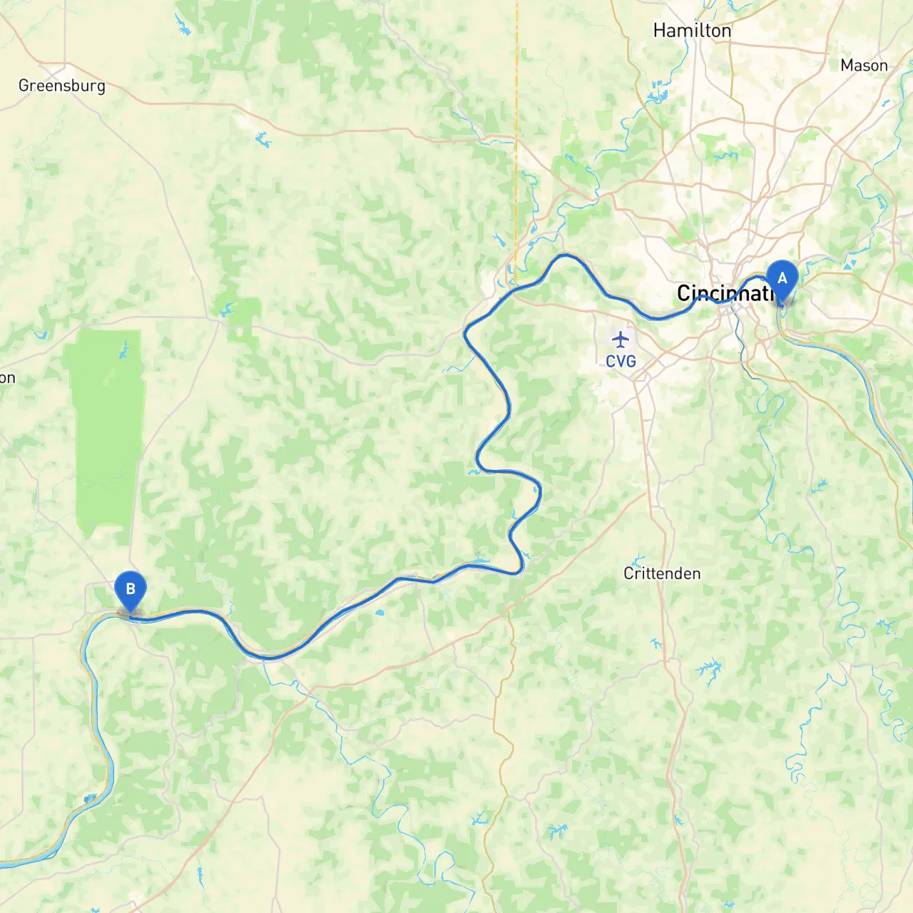 Cincinnati to Madison