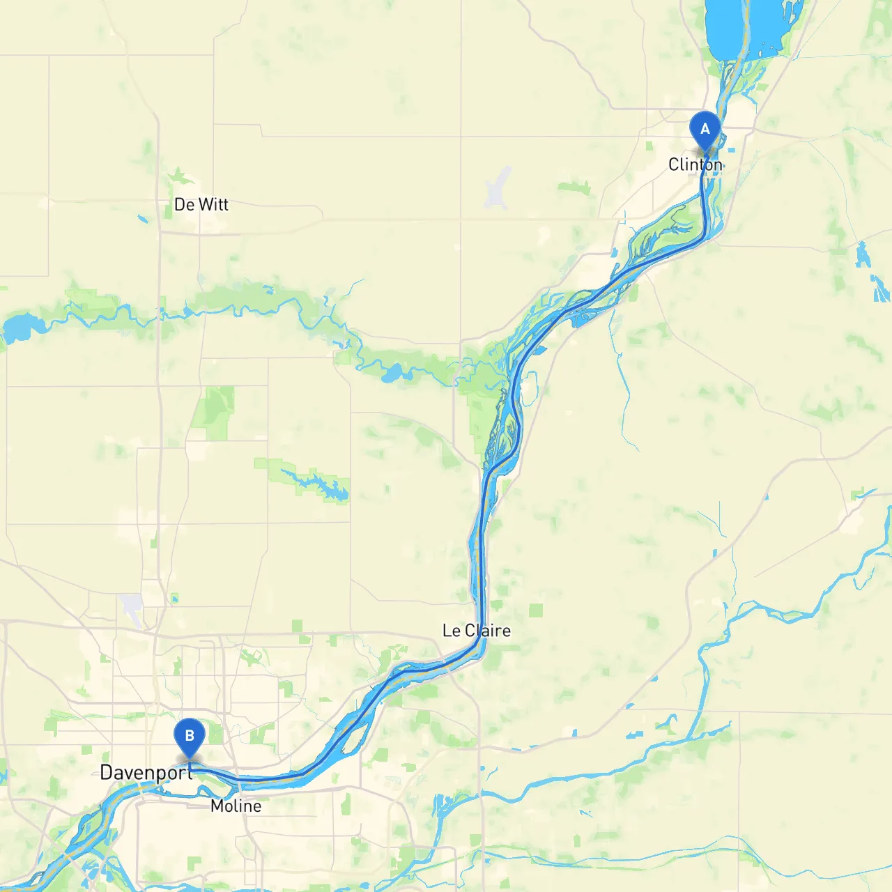 Clinton to Davenport