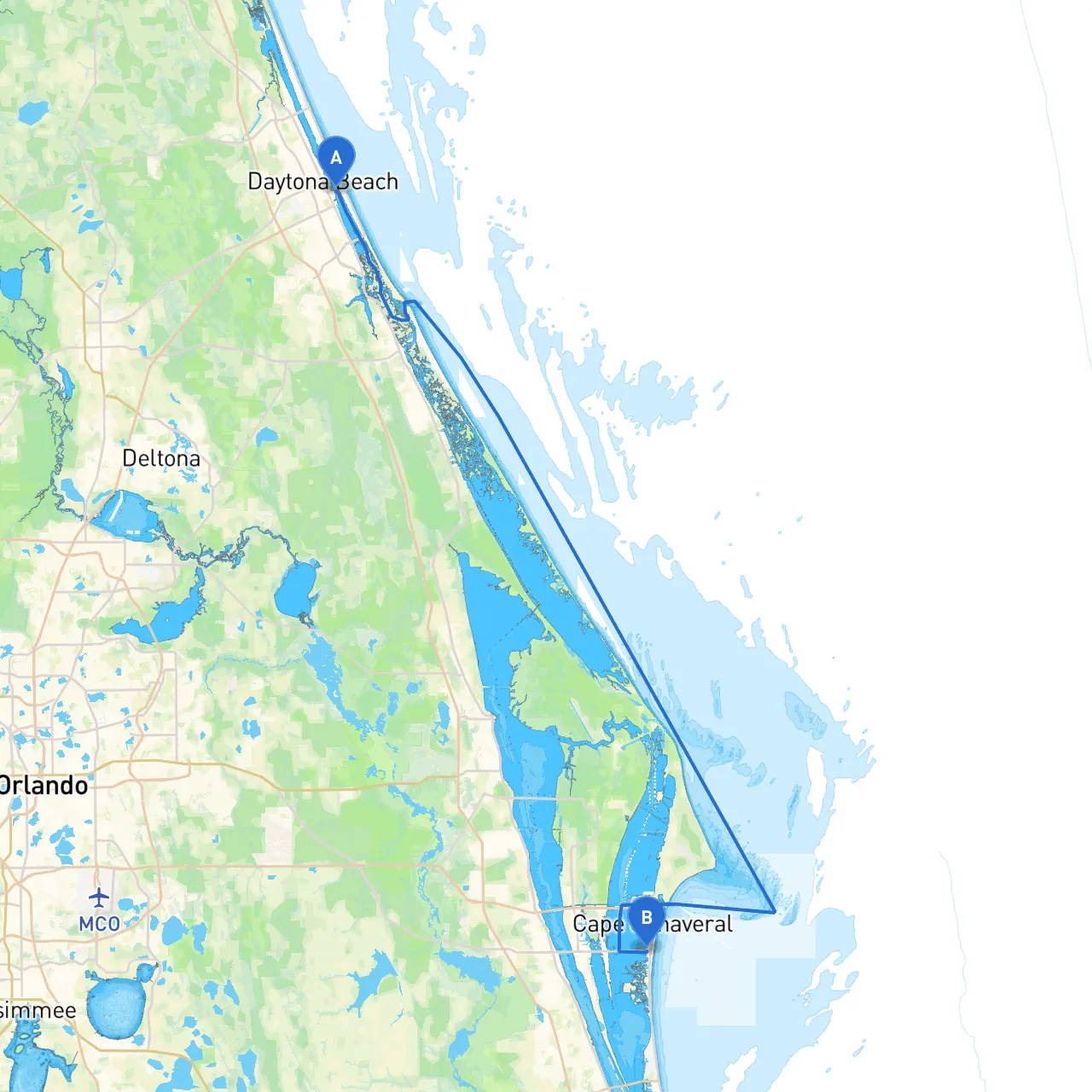 Daytona Beach to Cocoa Beach