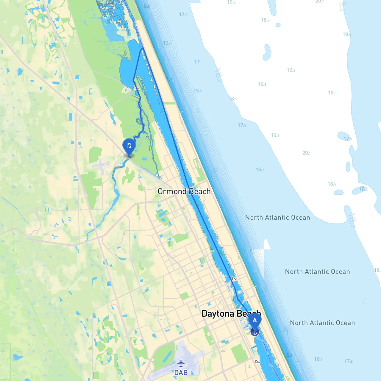 Daytona Beach to Ormond Beach
