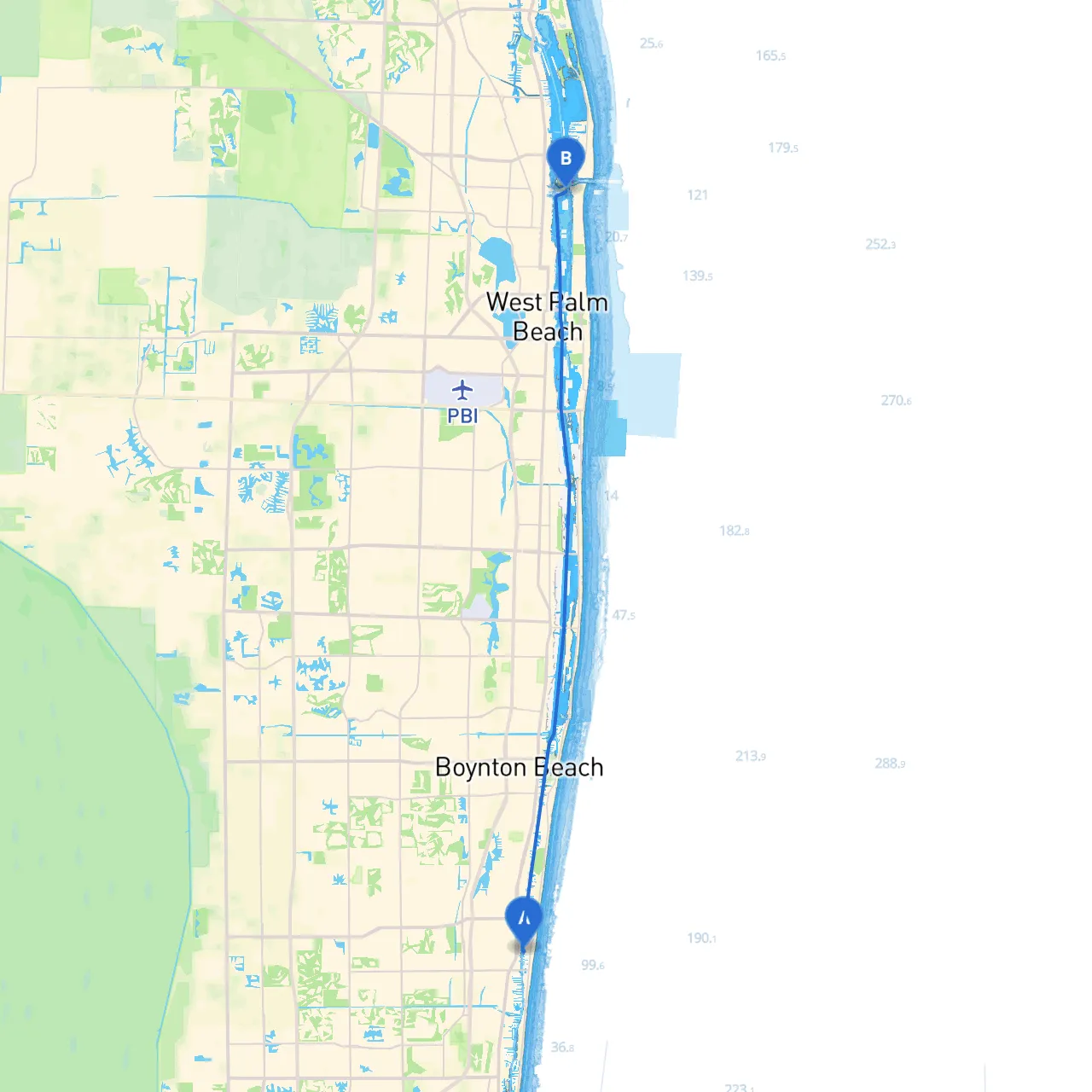 Delray Beach to Palm Beach