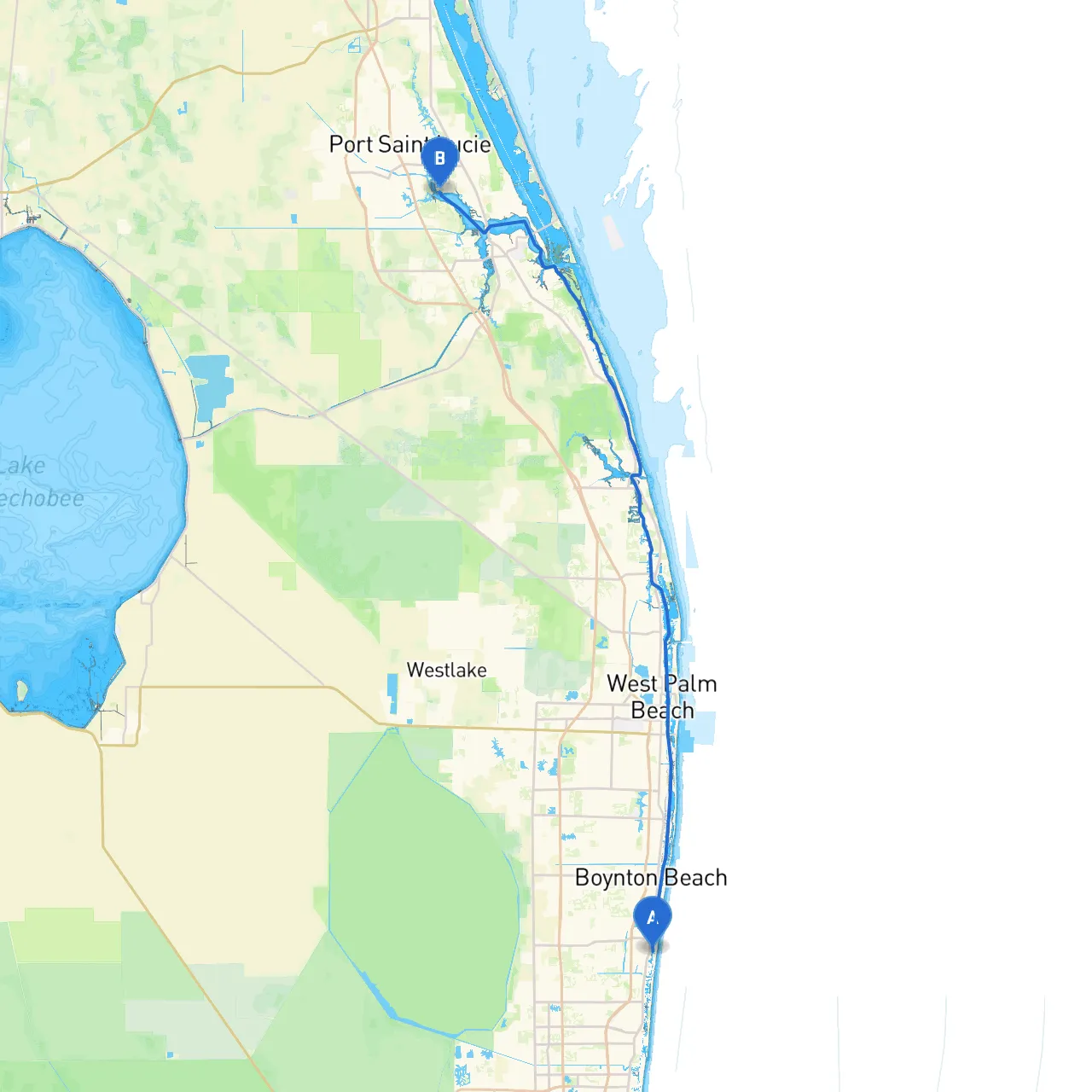 Delray Beach to Port St. Lucie
