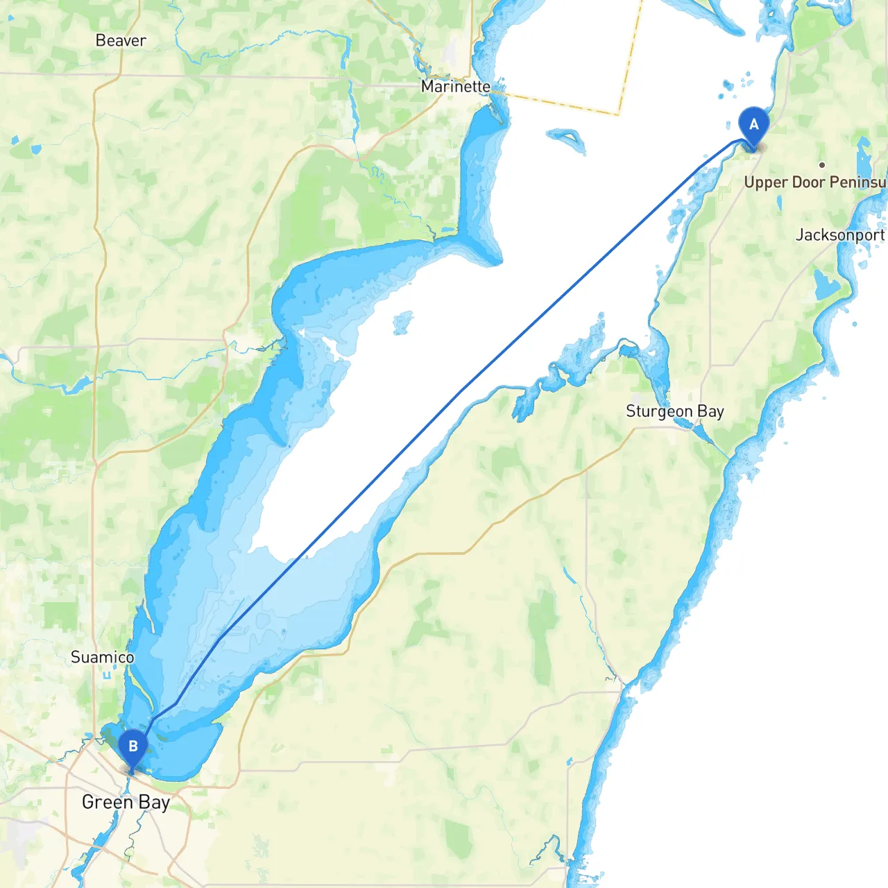 Egg Harbor to Green Bay