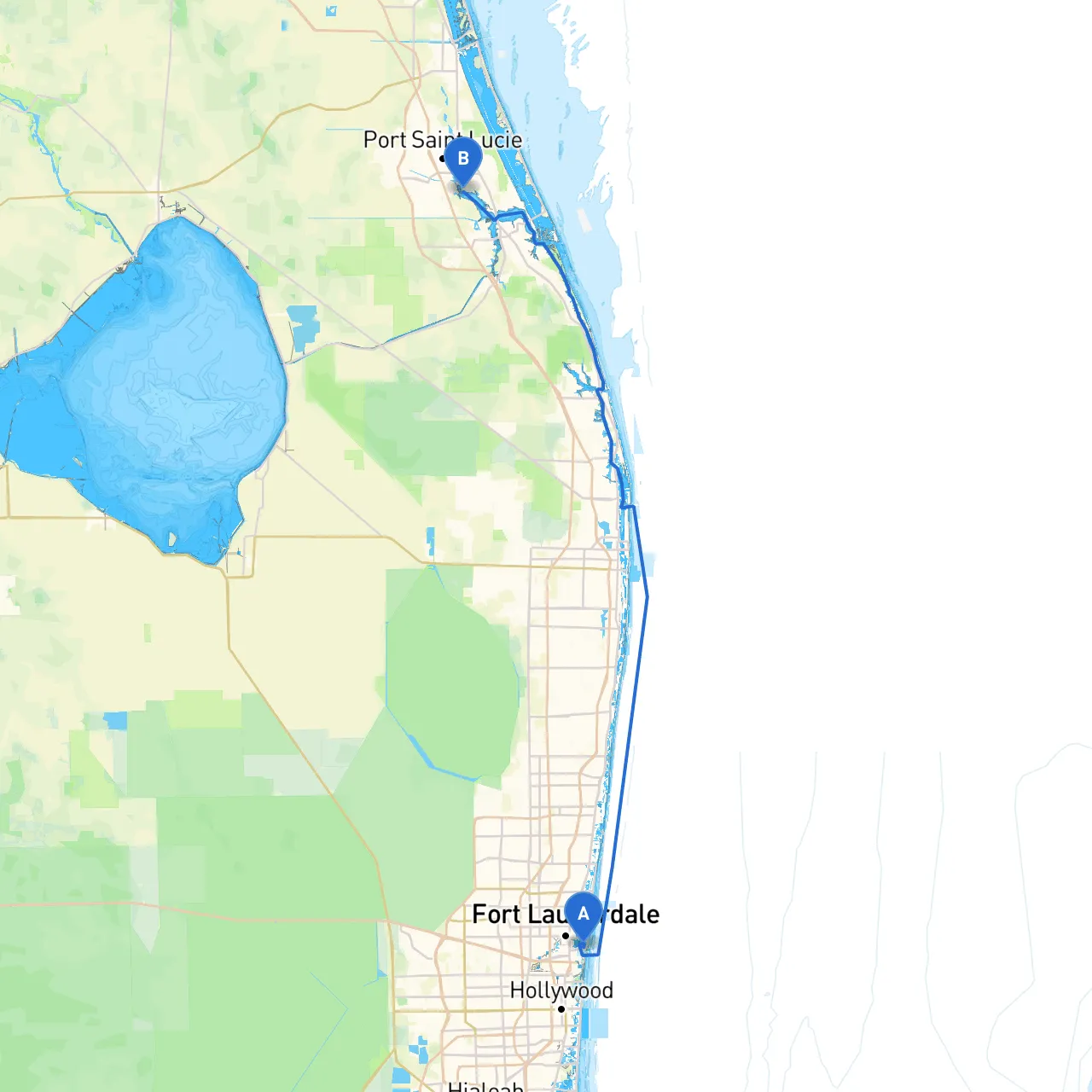 Fort Lauderdale to Port St. Lucie
