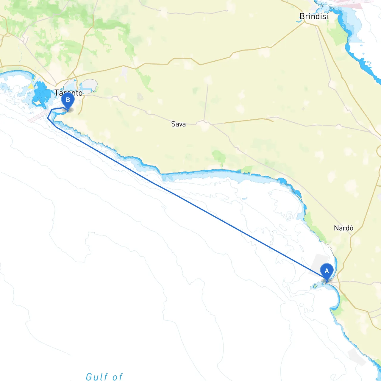 Gallipoli to Taranto