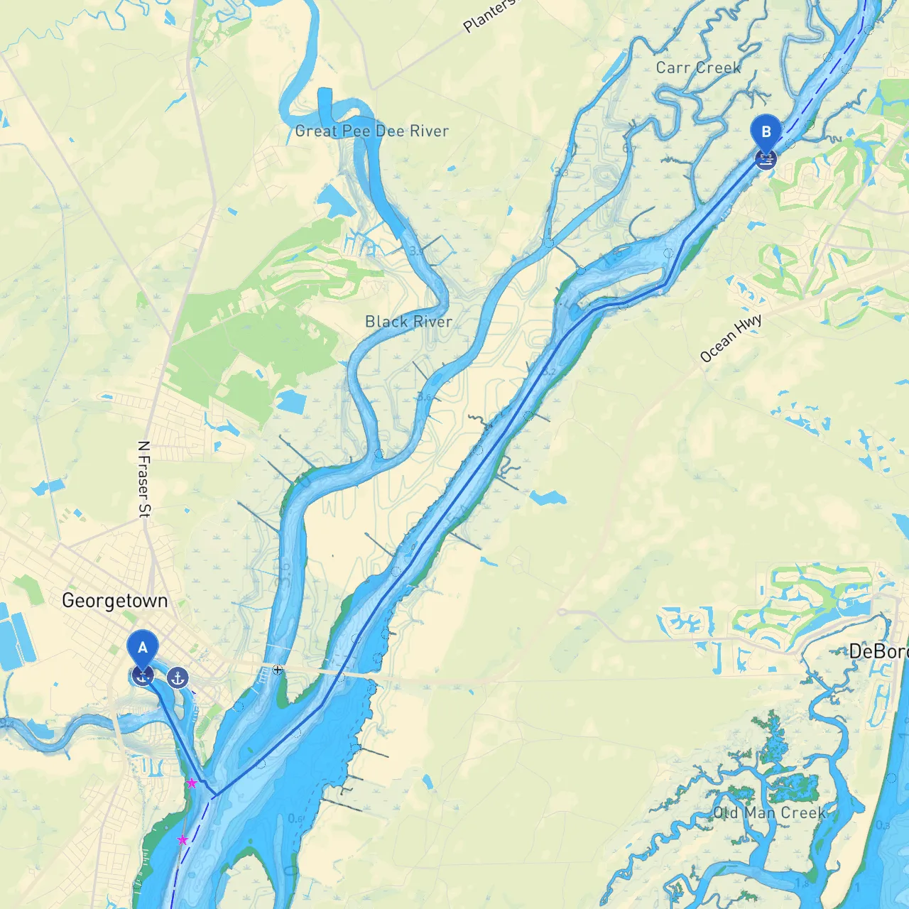 Georgetown to Pawleys Island