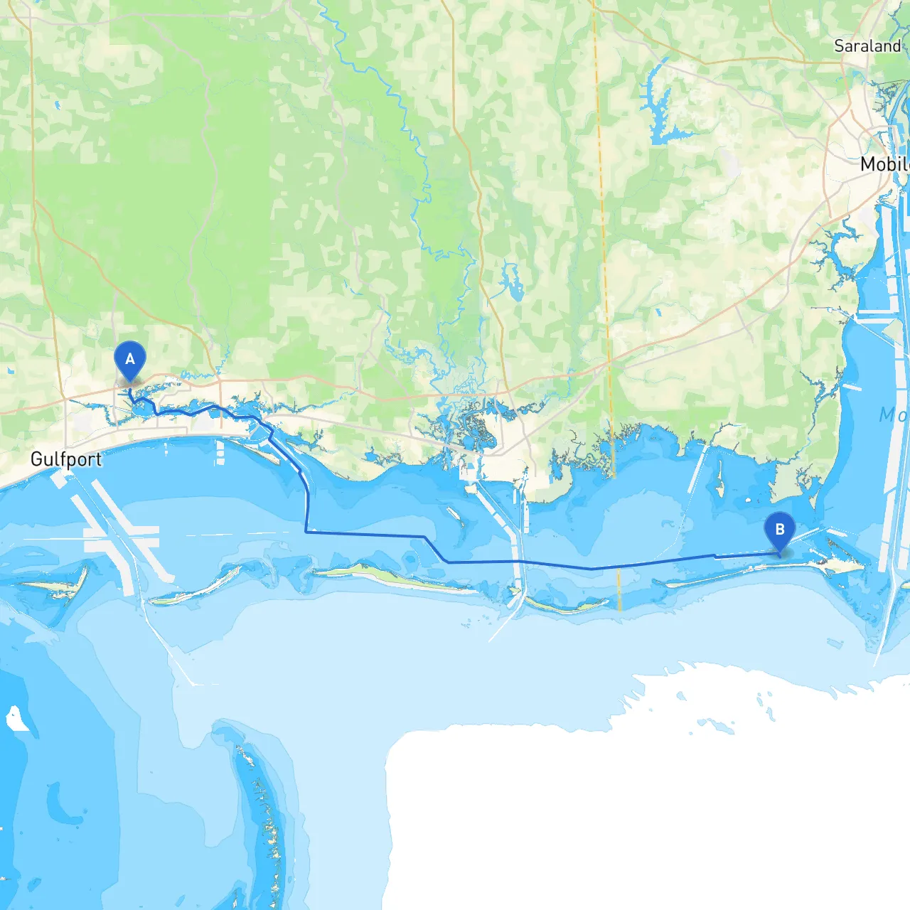 Gulfport to Dauphin Island