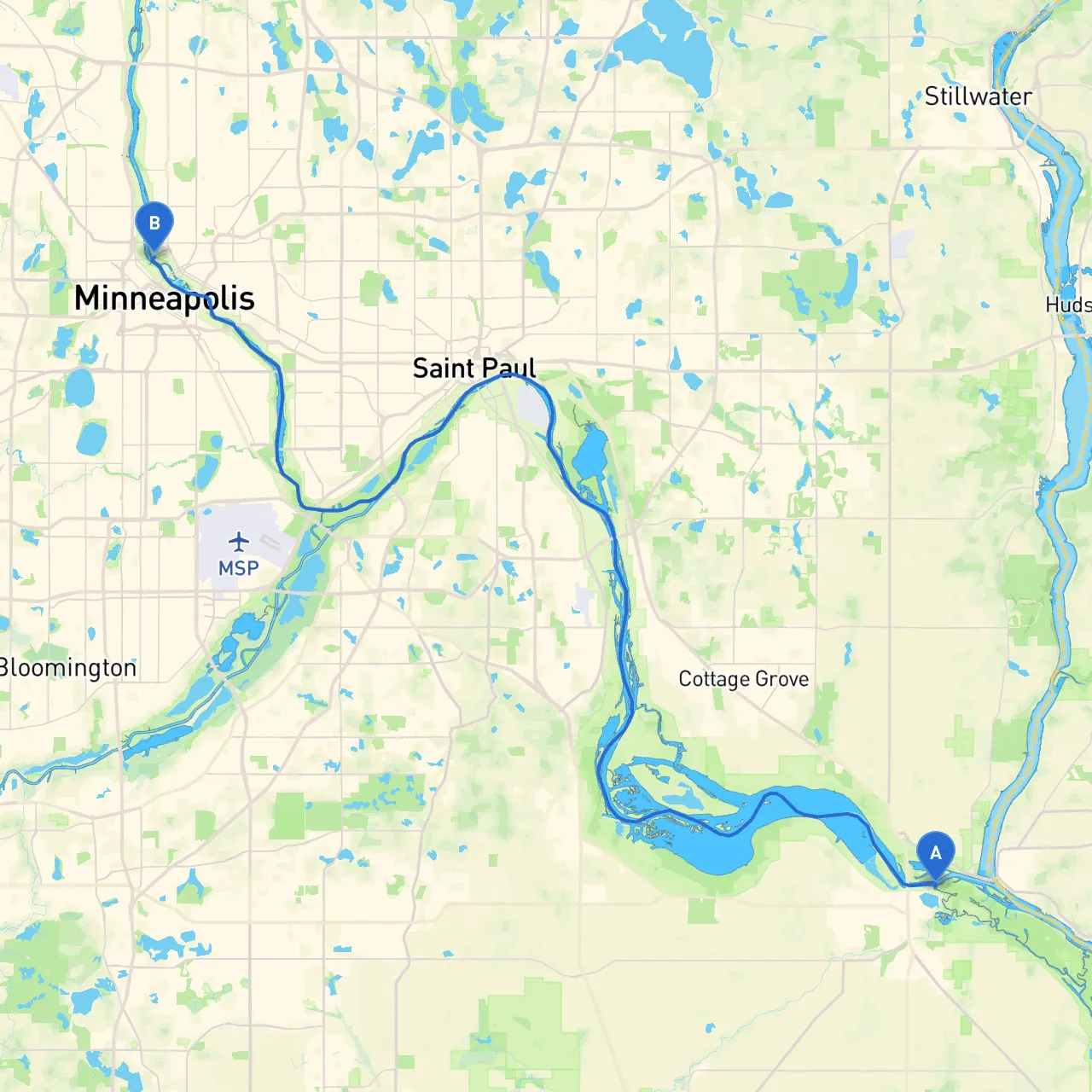 Hastings to Minneapolis