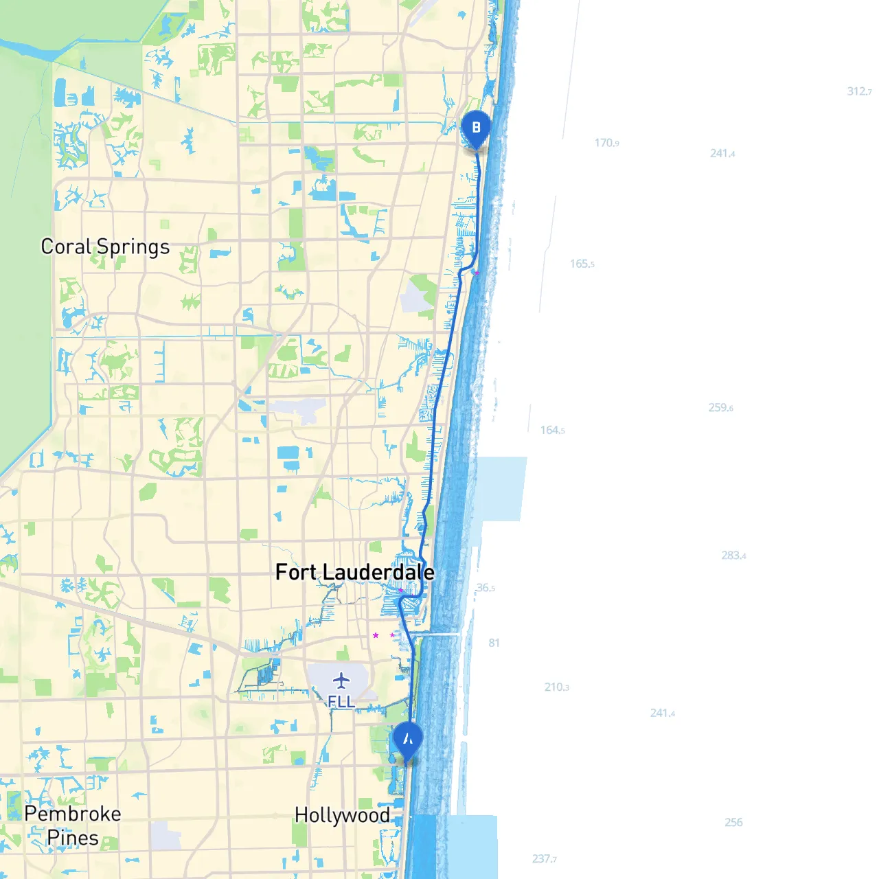 Hollywood to Deerfield Beach