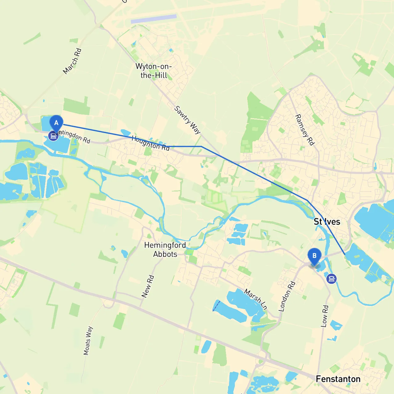 Huntingdon to St. Ives