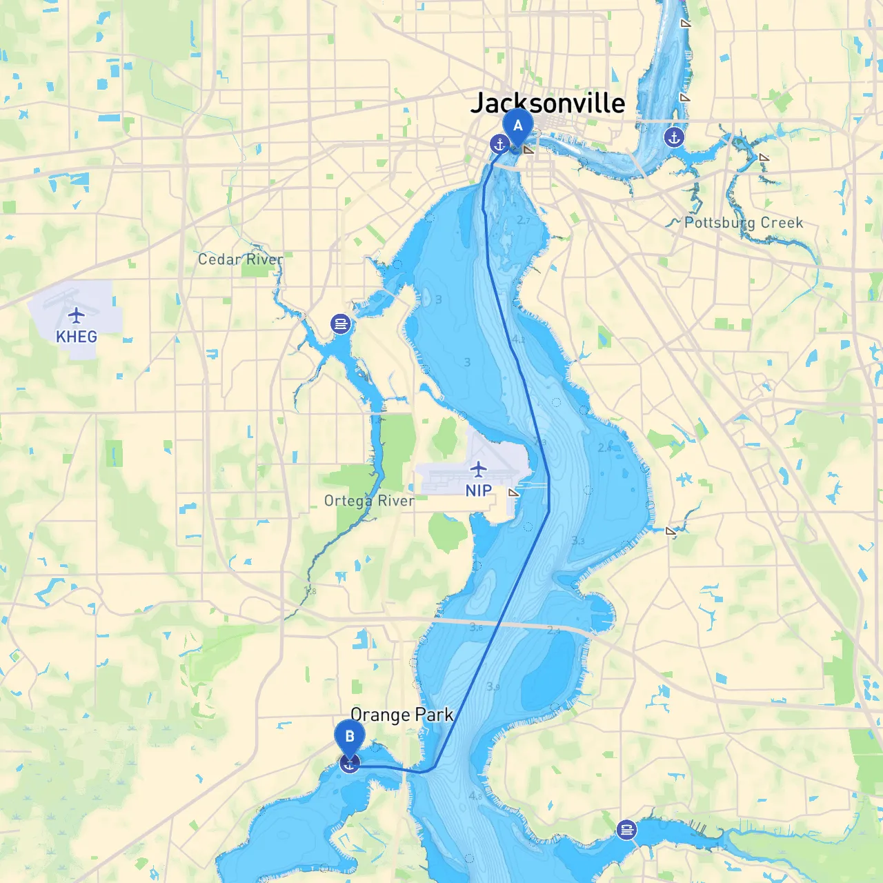 Jacksonville to Orange Park