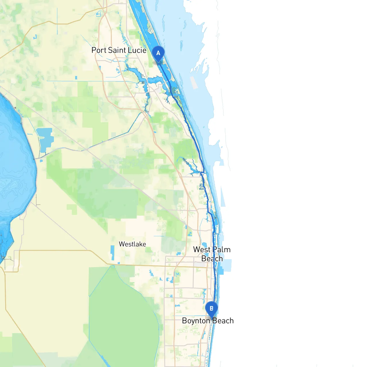 Jensen Beach to Boynton Beach