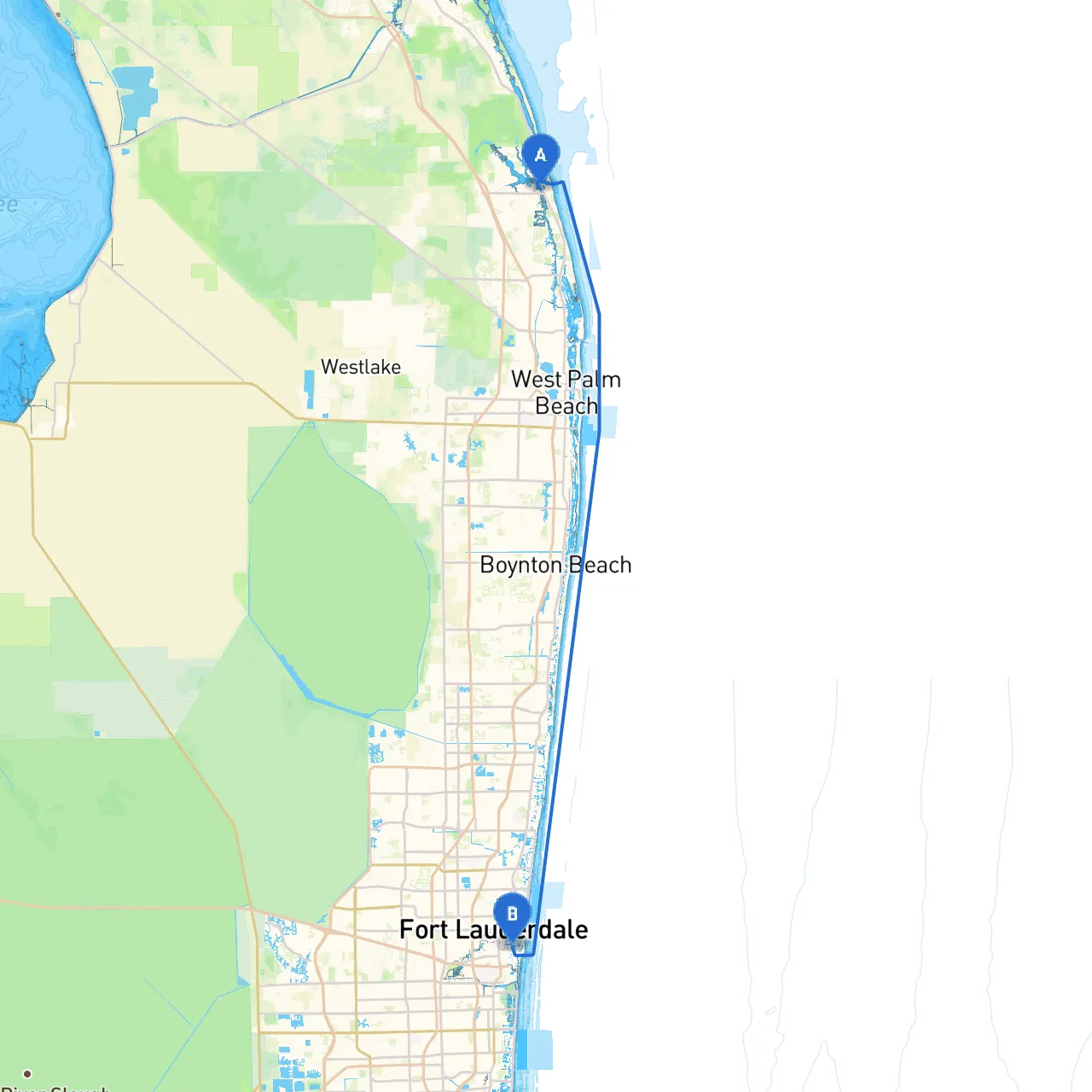 Jupiter to Ft. Lauderdale