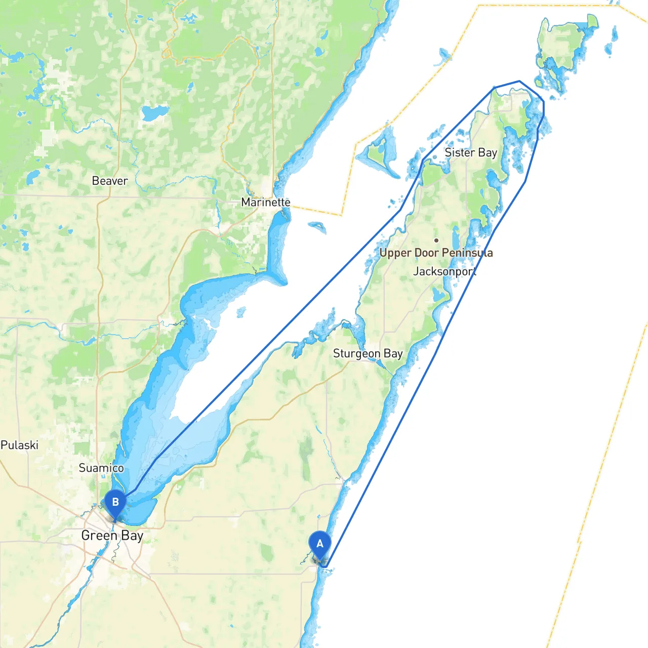 Kewaunee to Green Bay