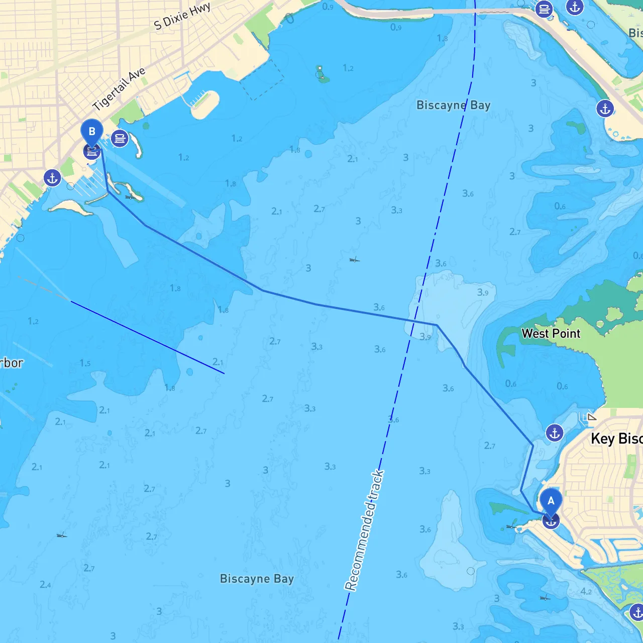 Key Biscayne to Coconut Grove