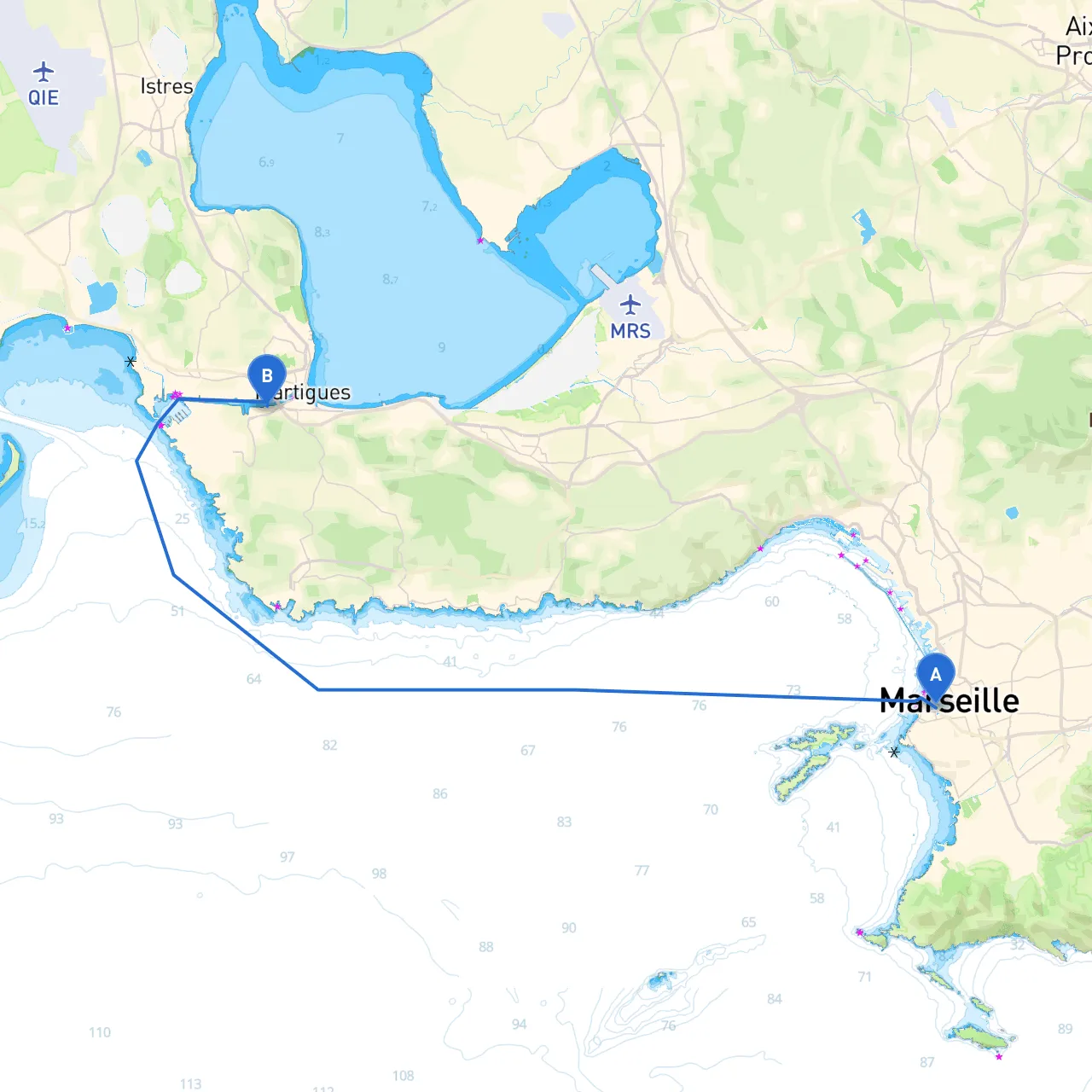 Marseille to Martigues