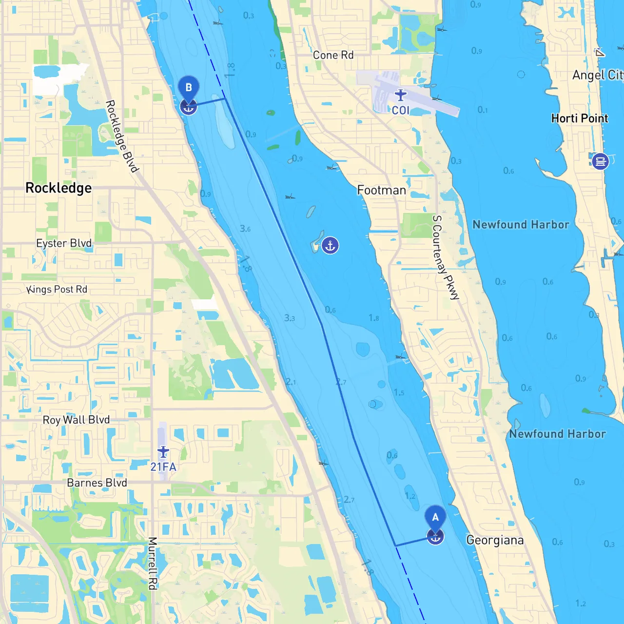 Merritt Island to Rockledge