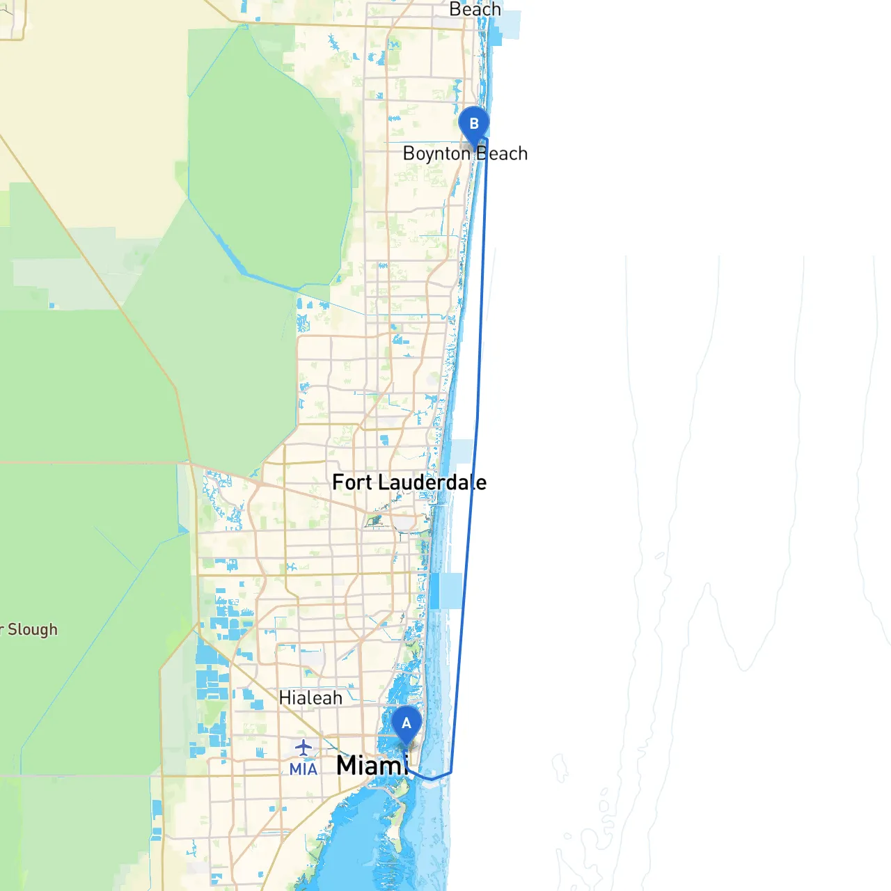 Miami Beach to Boynton Beach