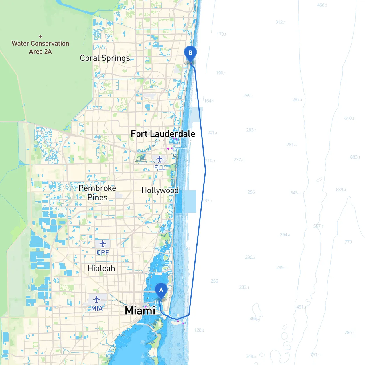 Miami Beach to Pompano Beach