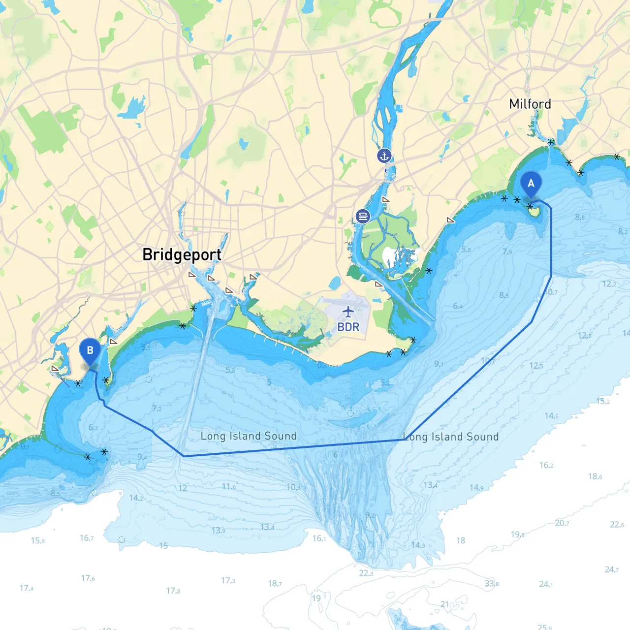 Milford to Bridgeport