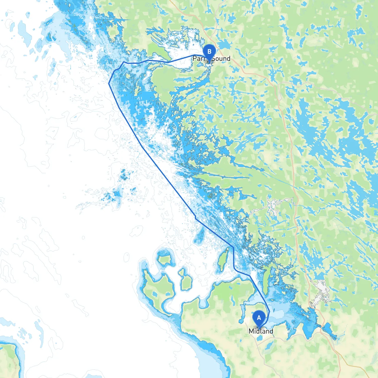 Midland to Parry Sound