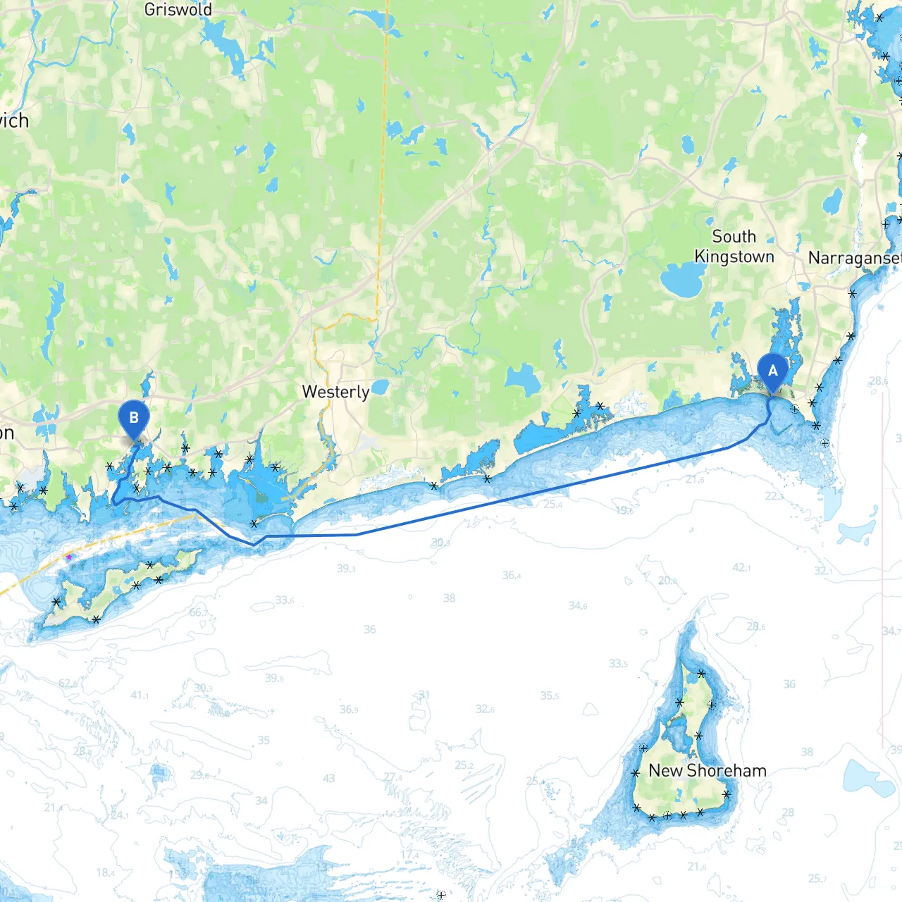 Narragansett to Mystic