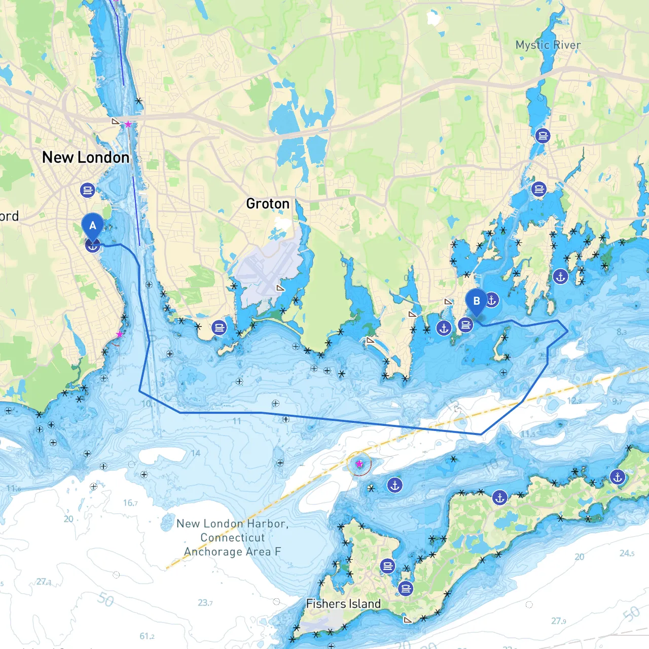 New London to Groton