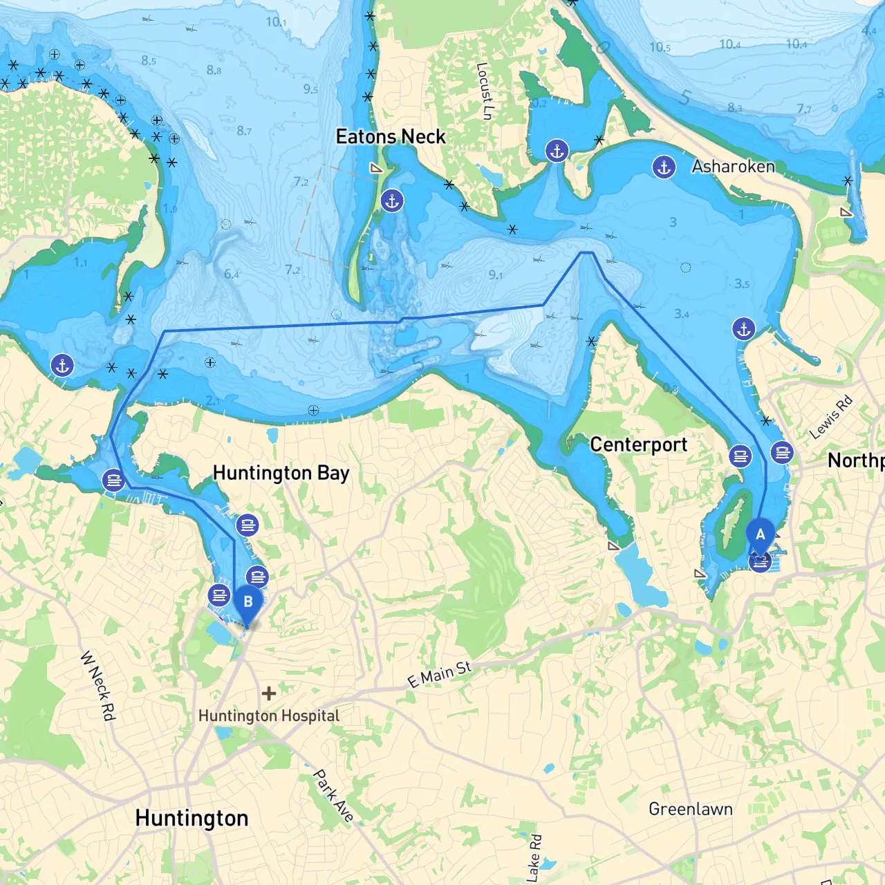 Northport to Huntington
