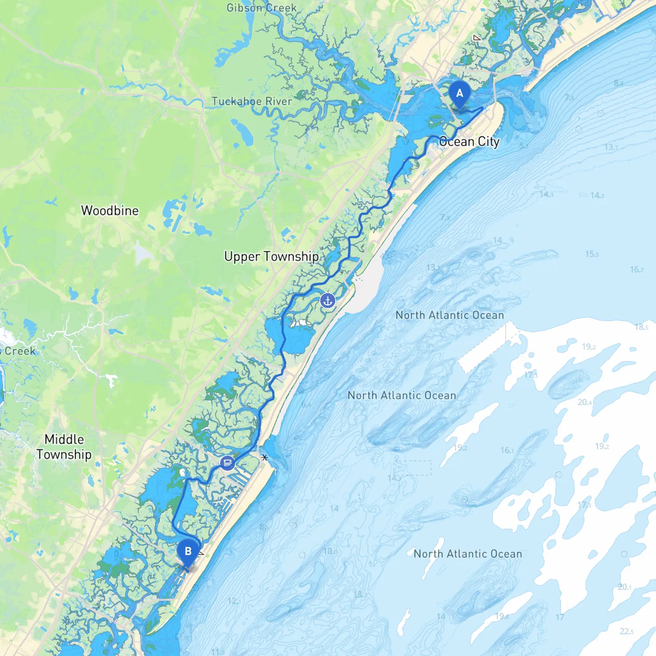 Ocean City to Stone Harbor