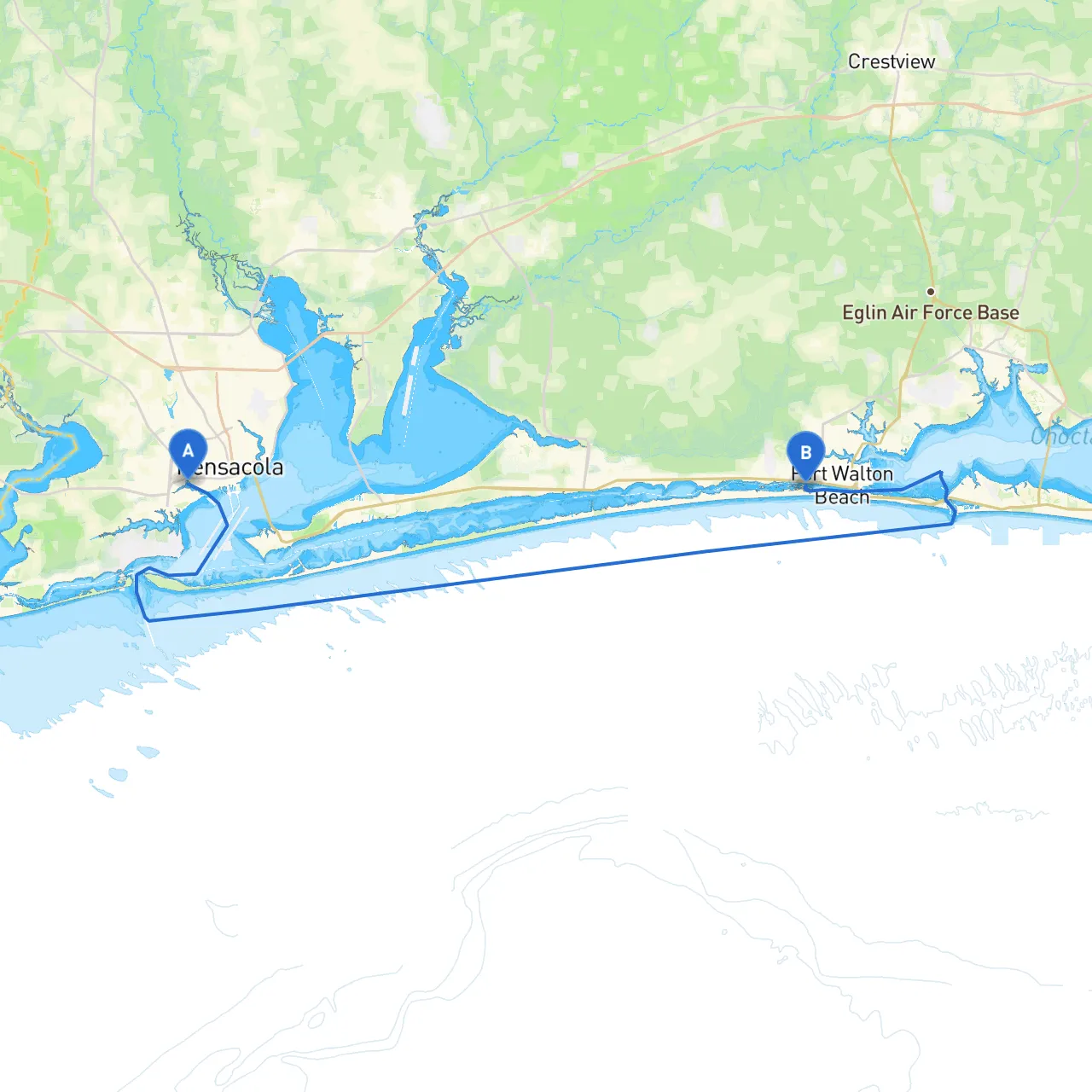 Pensacola to Mary Esther