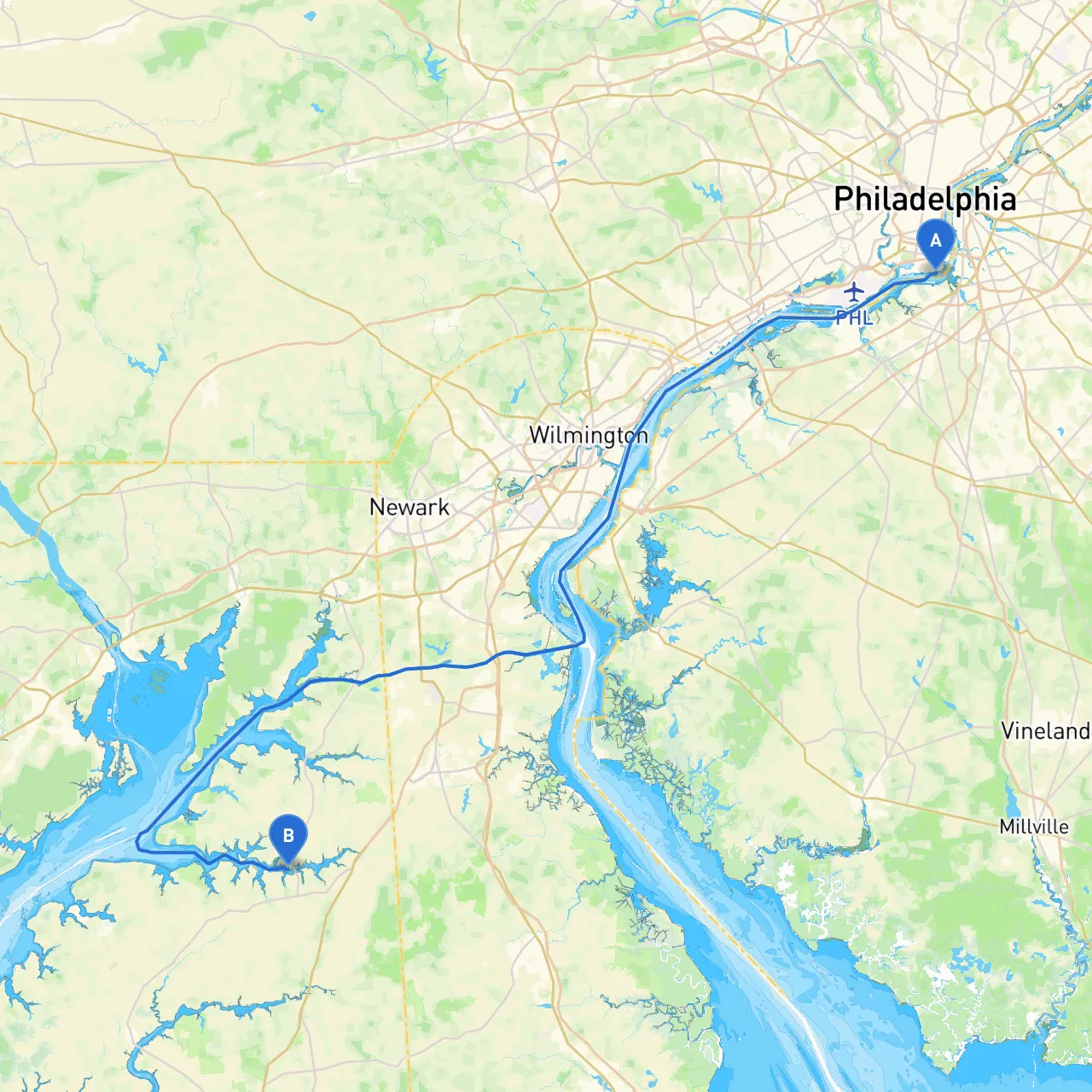 Philadelphia to Georgetown