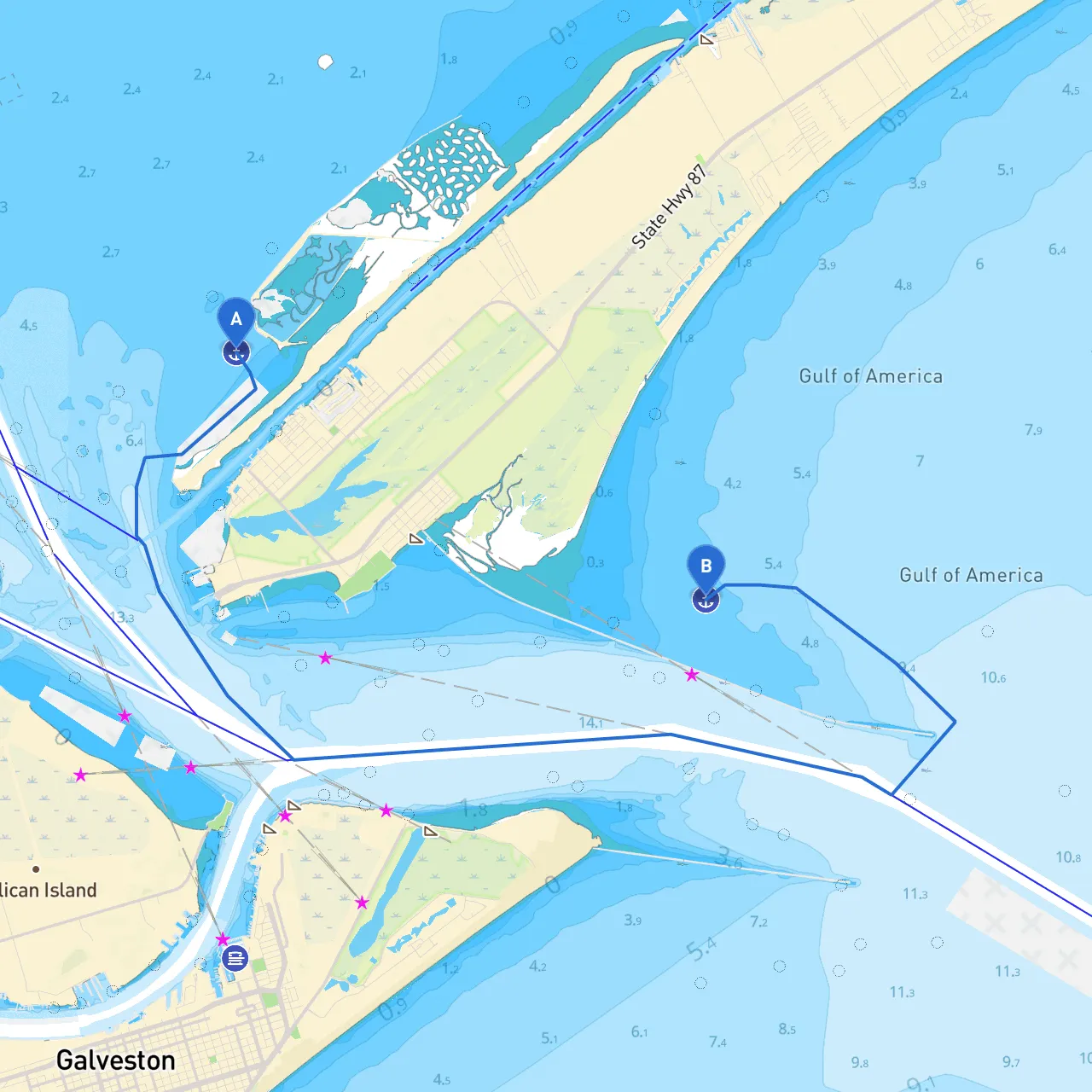 Port Bolivar to Galveston