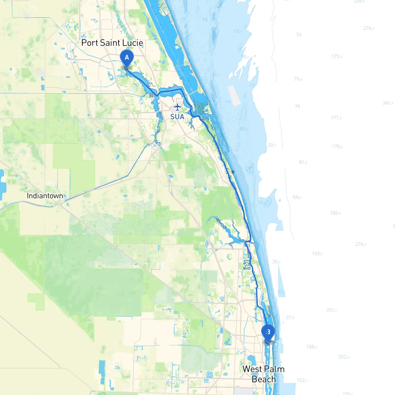 Port Saint Lucie to Palm Beach