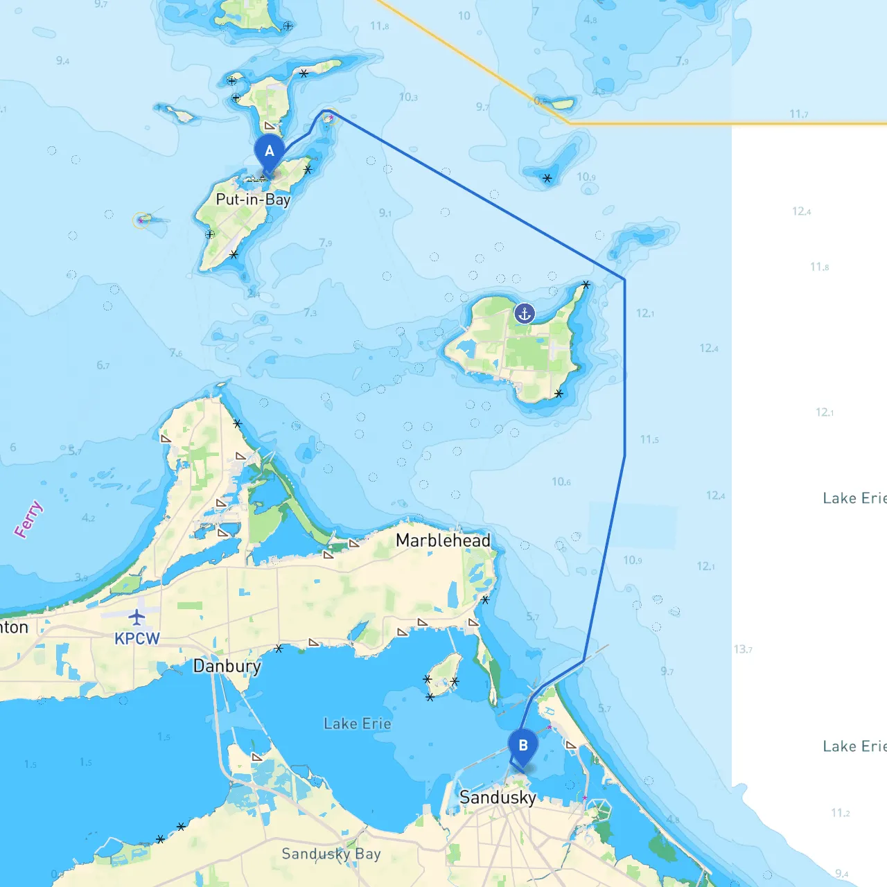 Put in Bay to Sandusky