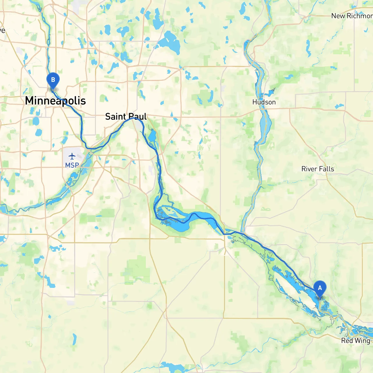 Red Wing to Minneapolis