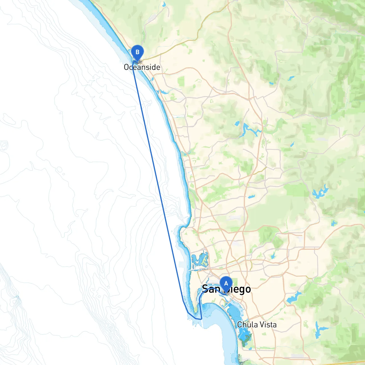 San Diego to Oceanside