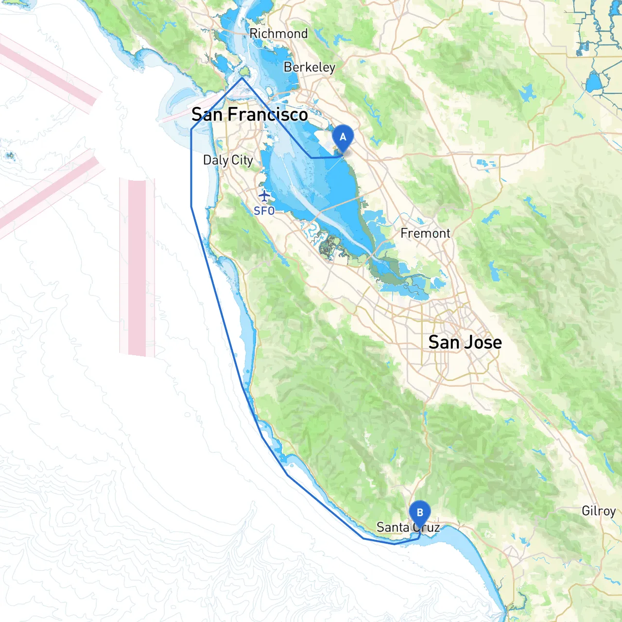 San Leandro to Santa Cruz