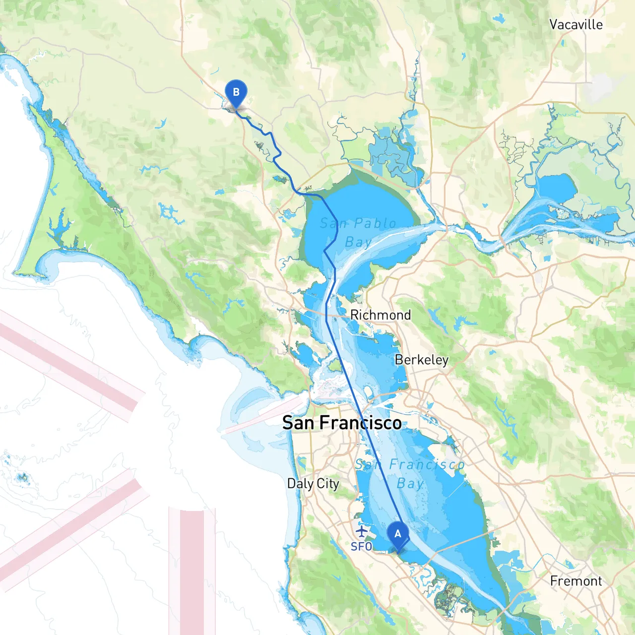 San Mateo to Petaluma