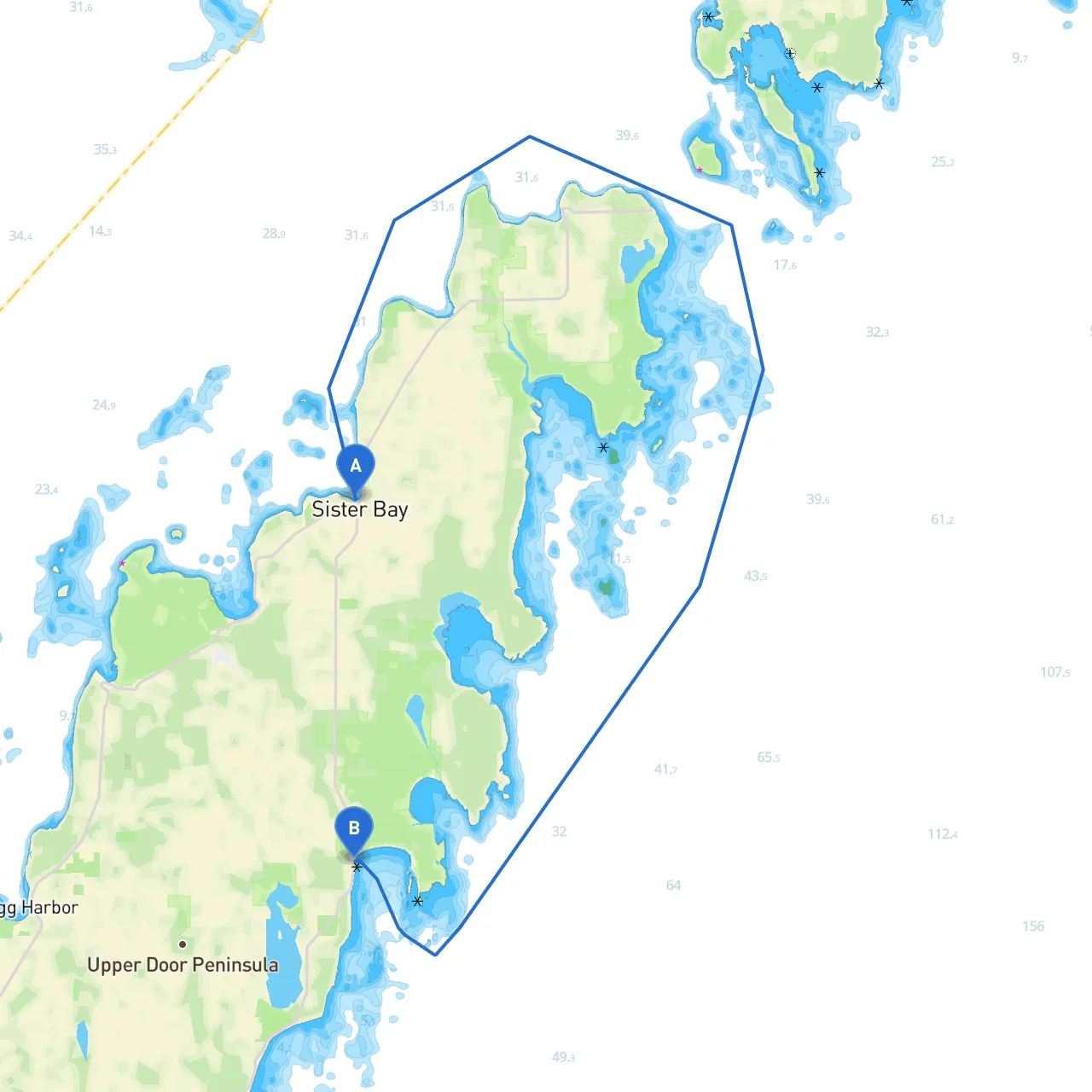 Sister Bay to Baileys Harbor