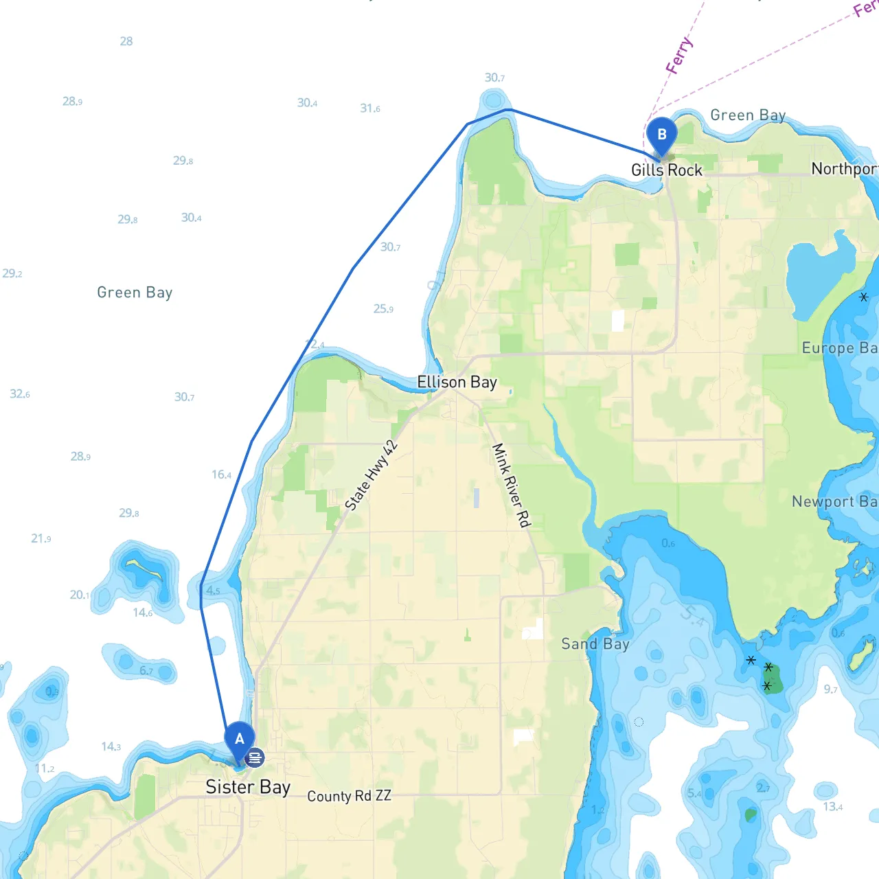 Sister Bay to Gills Rock