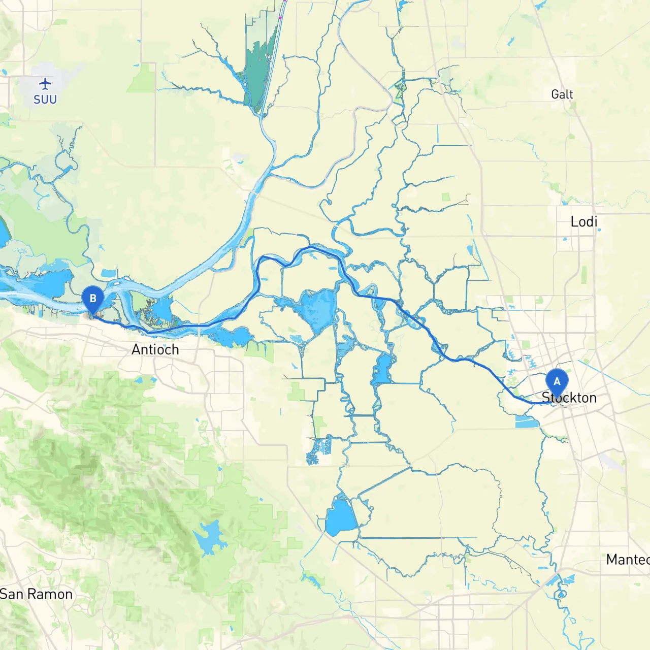 Stockton to Pittsburg