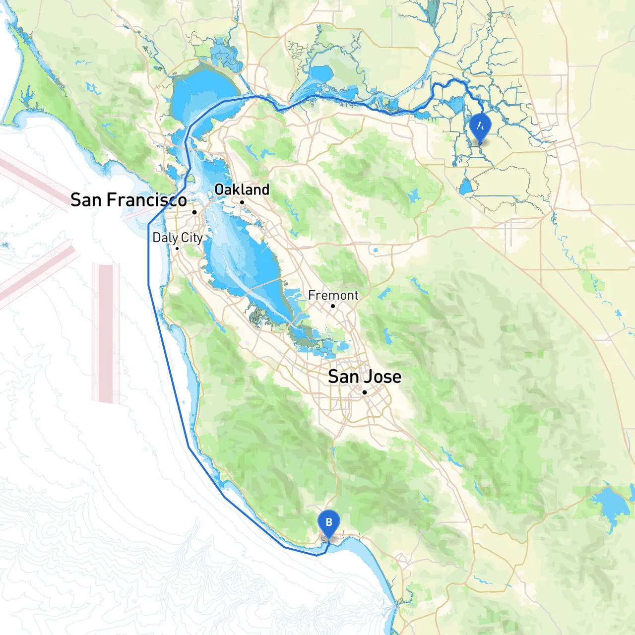 Stockton to Santa Cruz